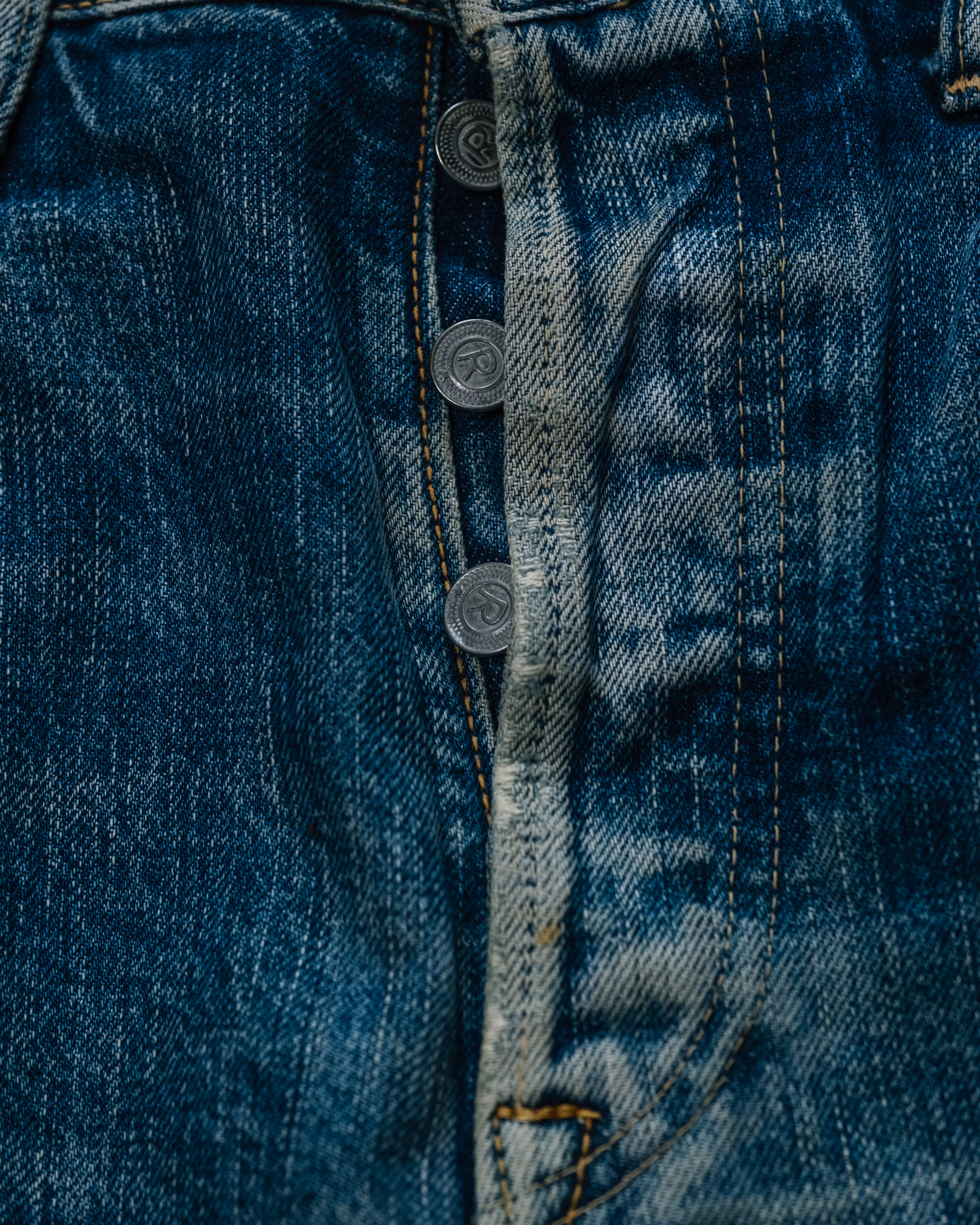 45rpm Japanese Selvedge Denim hard fade detail 16