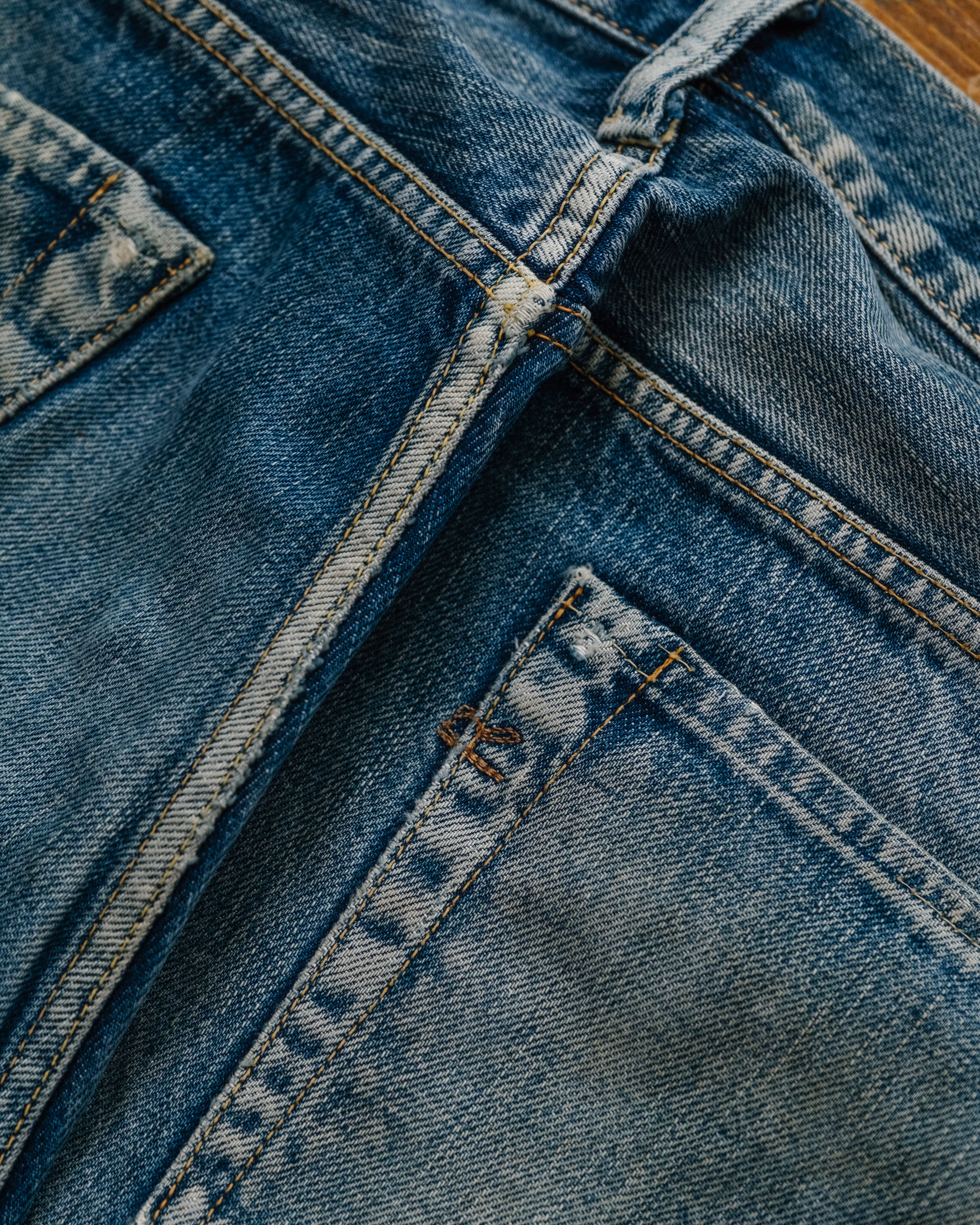 45rpm Japanese Selvedge Denim hard fade detail 6
