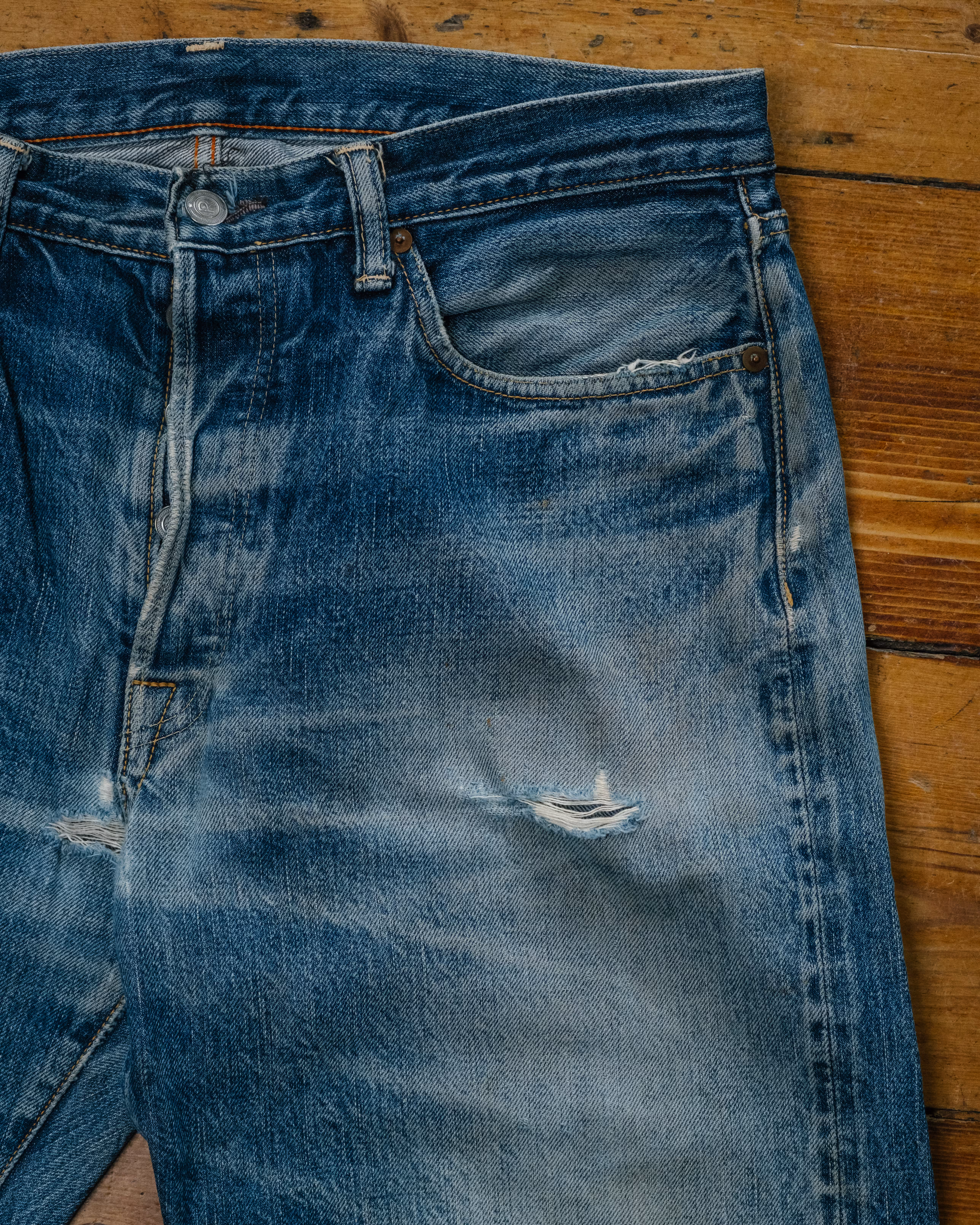 45RPM Japanese Selvedge Denim soft fade detail 19