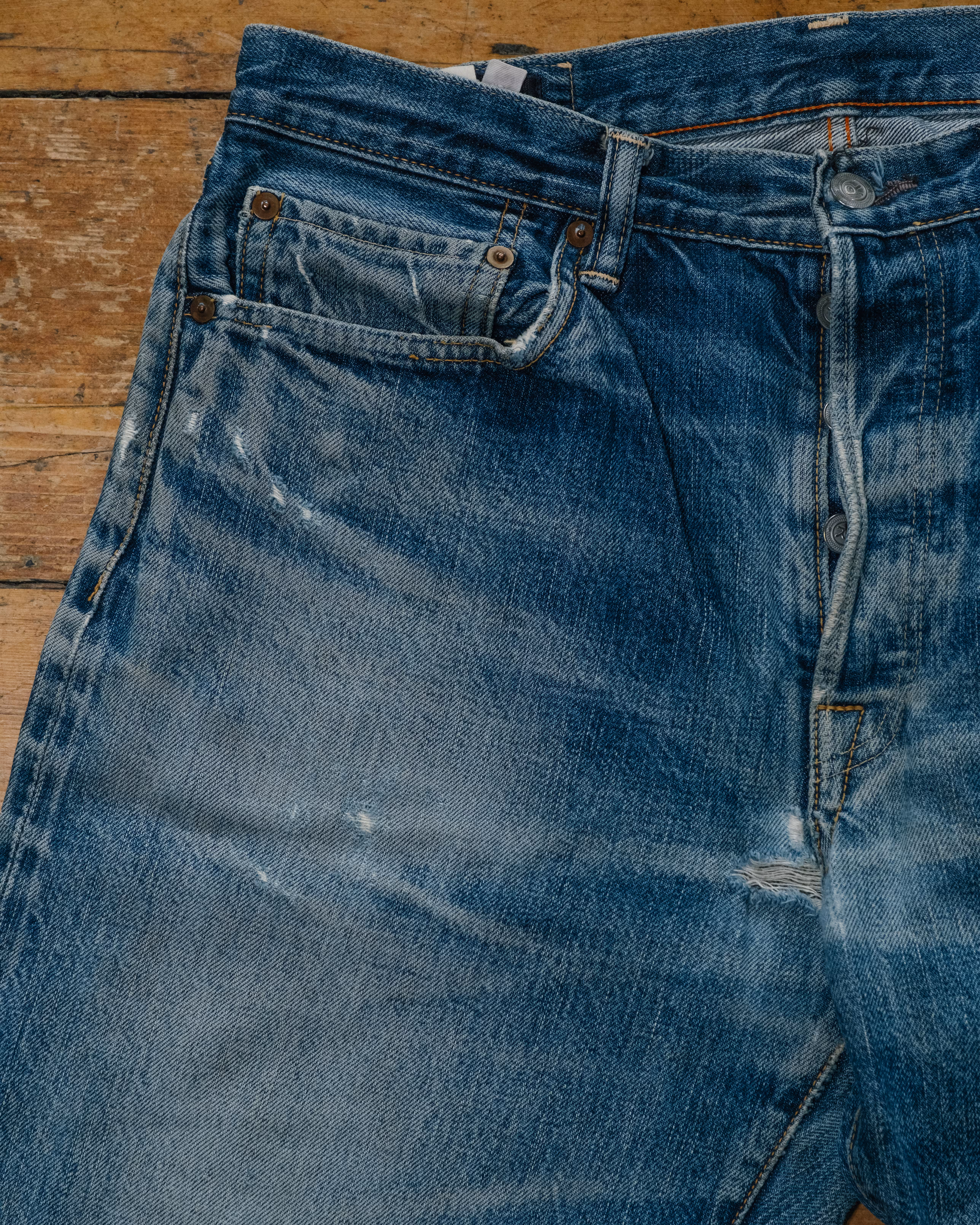 45RPM Japanese Selvedge Denim soft fade detail 18