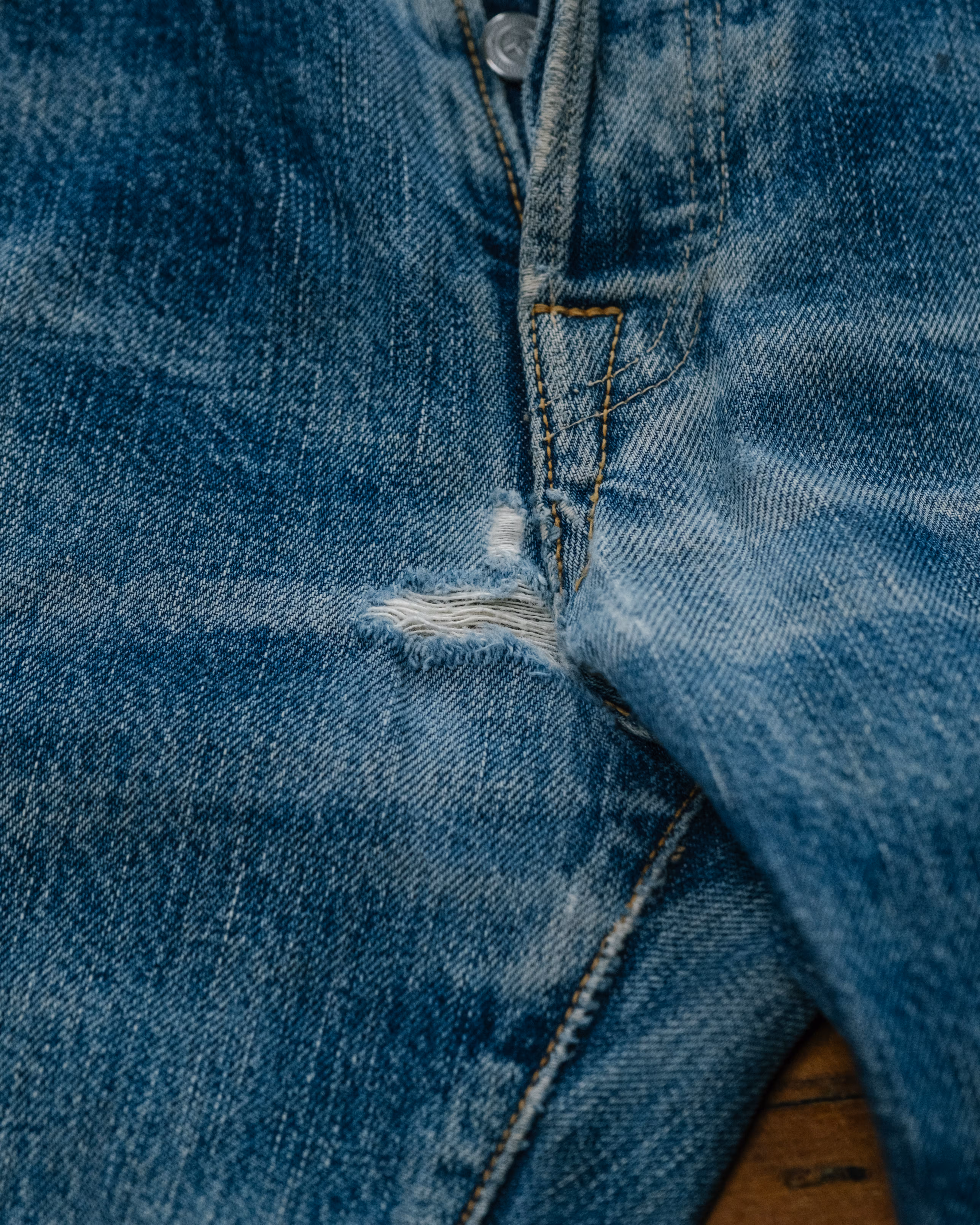 45RPM Japanese Selvedge Denim soft fade detail 14