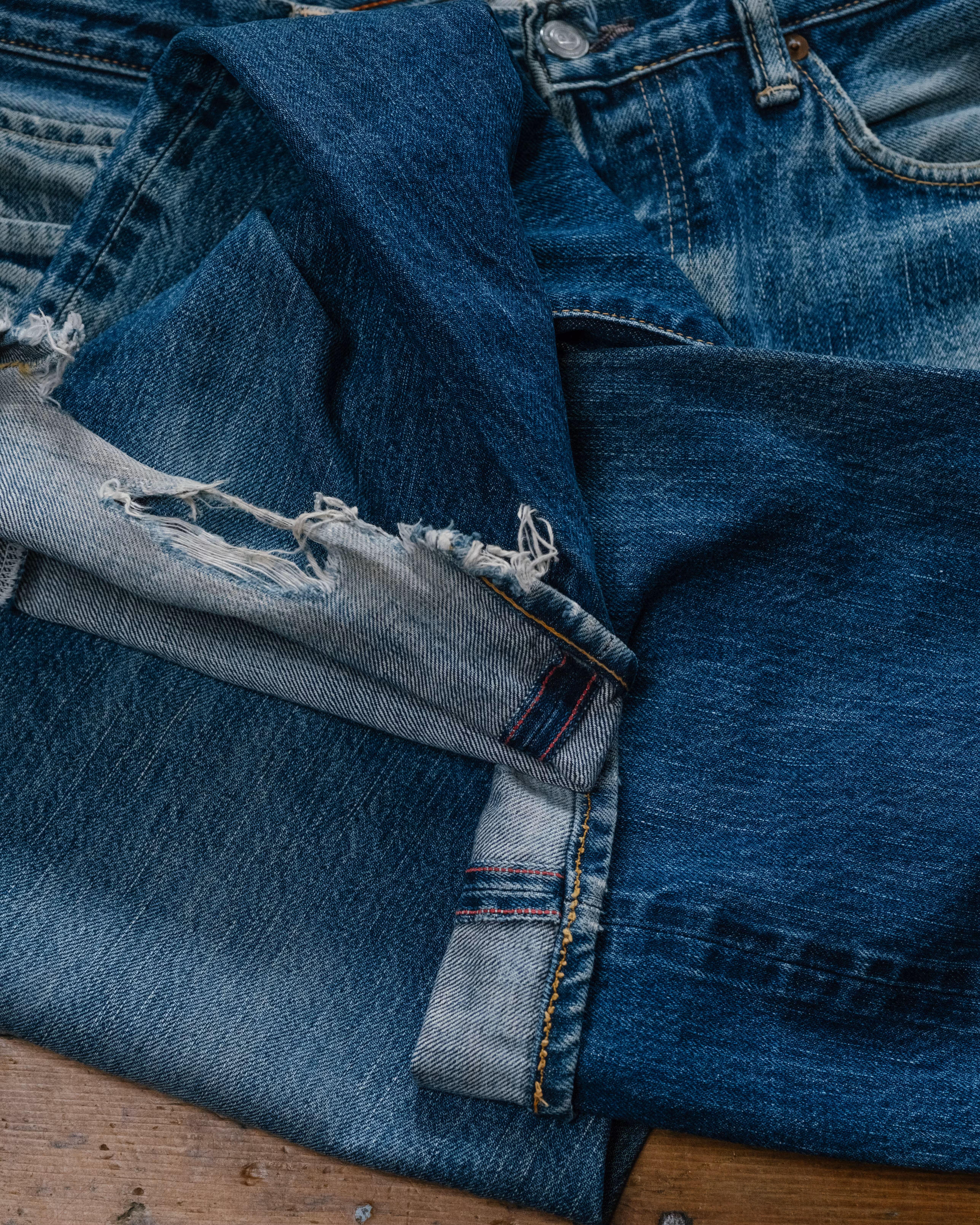 45RPM Japanese Selvedge Denim soft fade detail 13