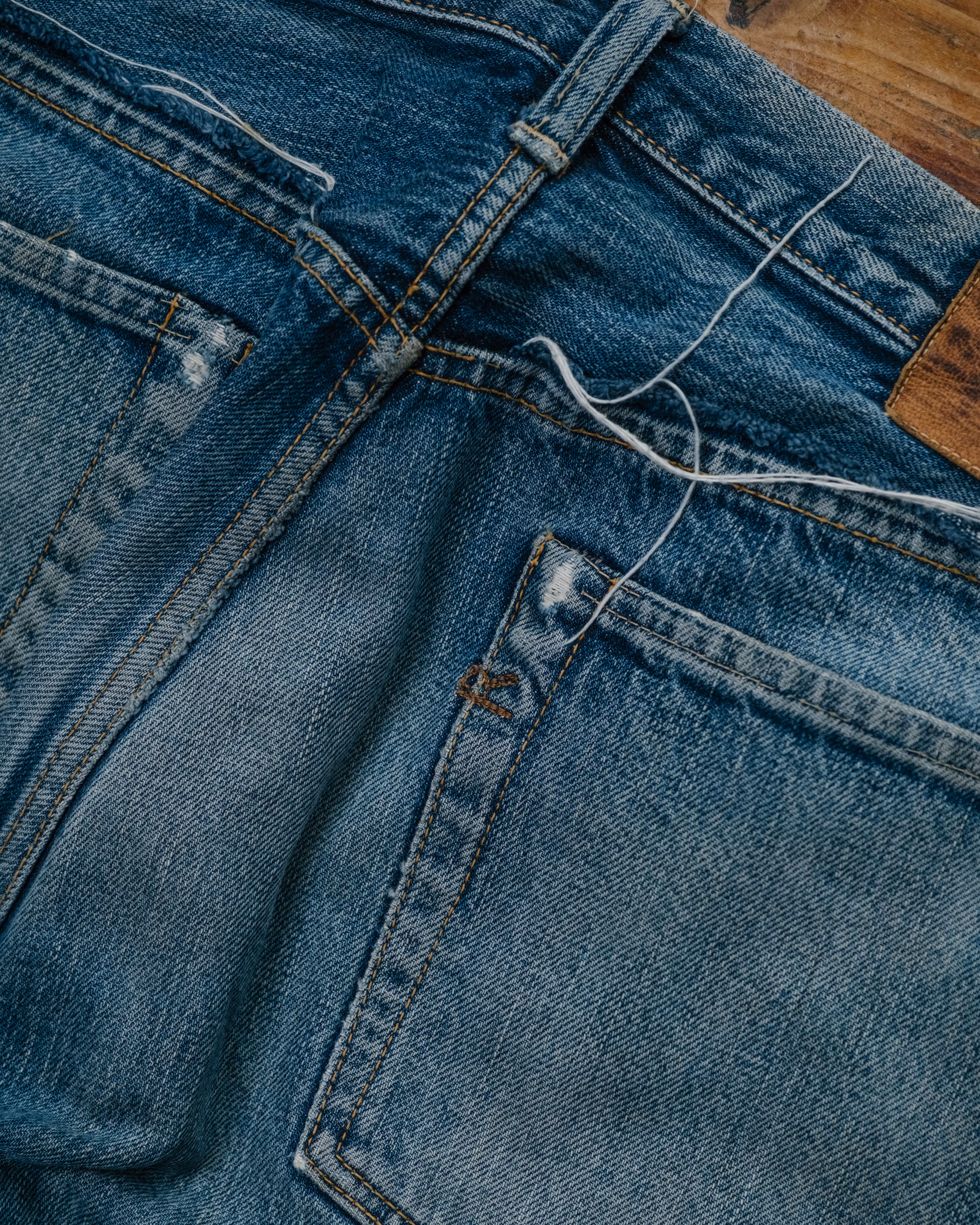 45RPM Japanese Selvedge Denim soft fade detail 3