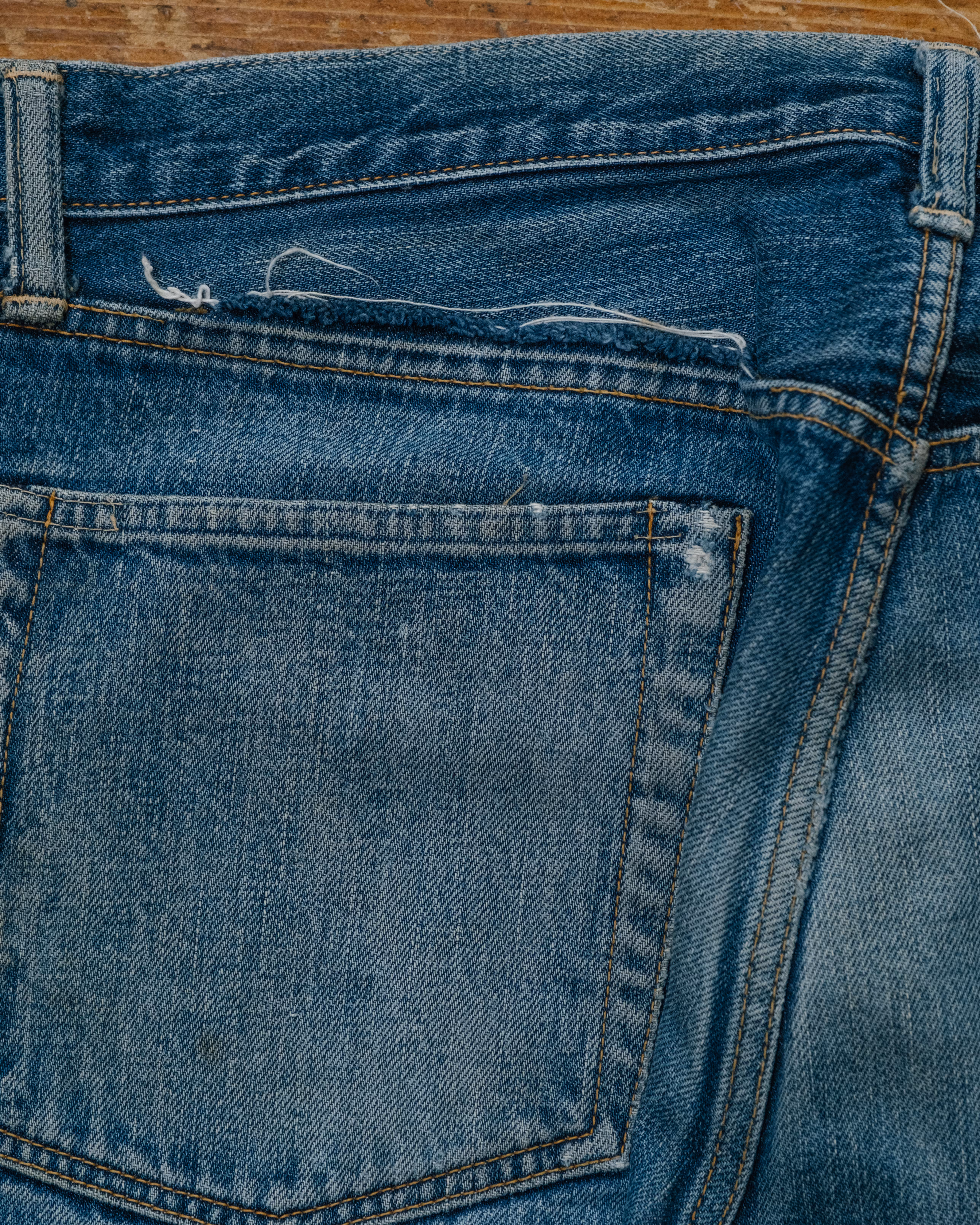 45RPM Japanese Selvedge Denim soft fade detail 1